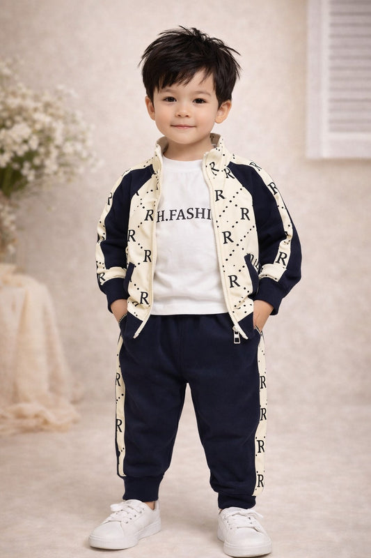 Kids Printed Zip-Up Jacket & Jogger Pants Set