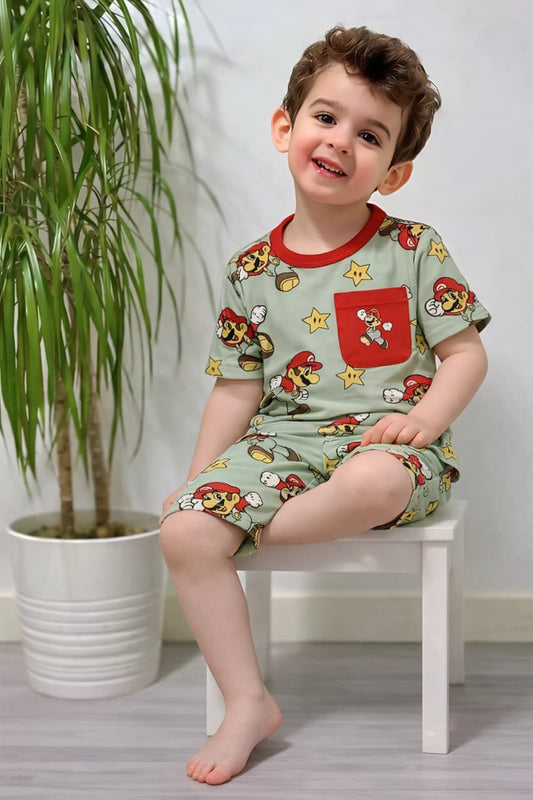 Kids Cartoon Print Cotton Nightwear Set