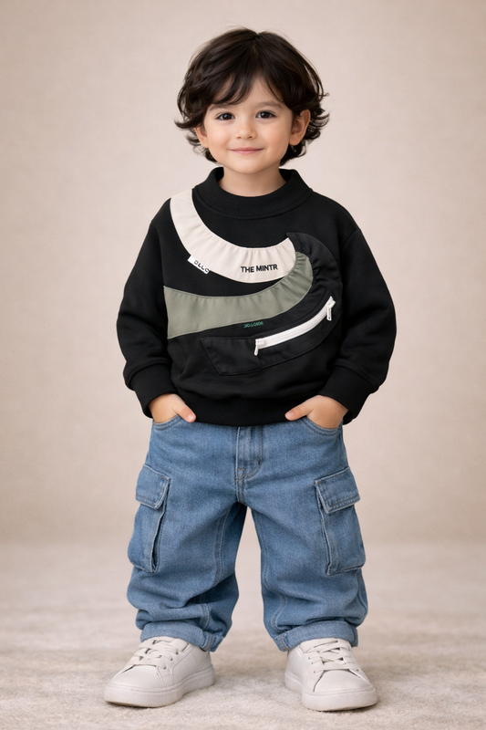 Kids Stylish Zip Pocket Sweatshirt