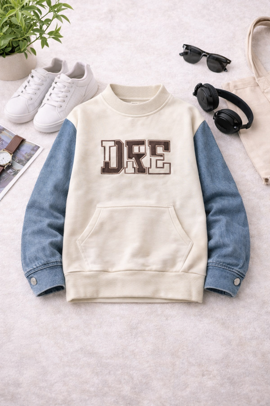 DRE Kids Sweatshirt with Denim Sleeves