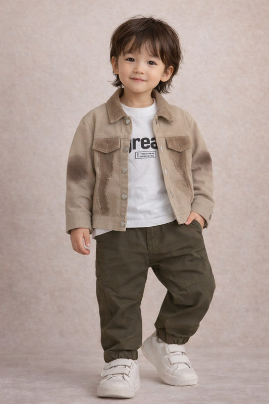 Boys Brown Jacket & Cargo Set