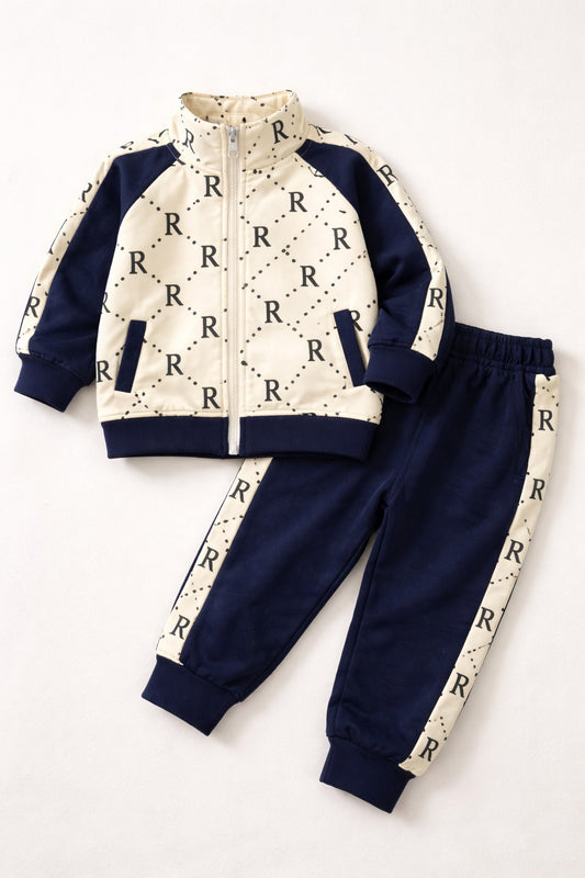 Kids Printed Zip-Up Jacket & Jogger Pants Set