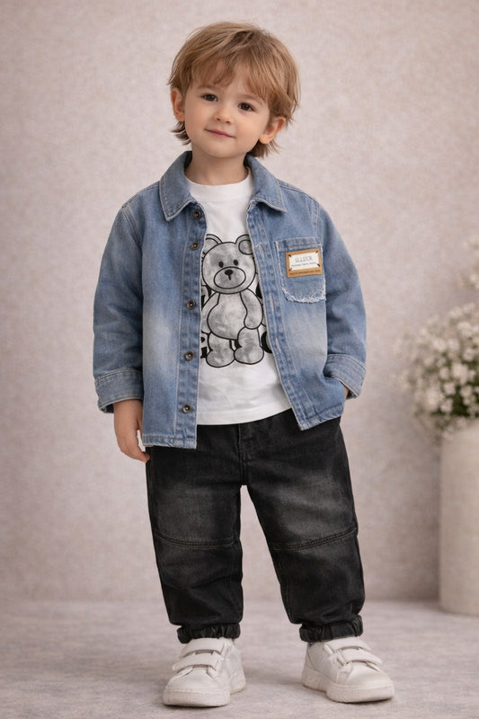 Boys Denim Jacket & Jogger Set