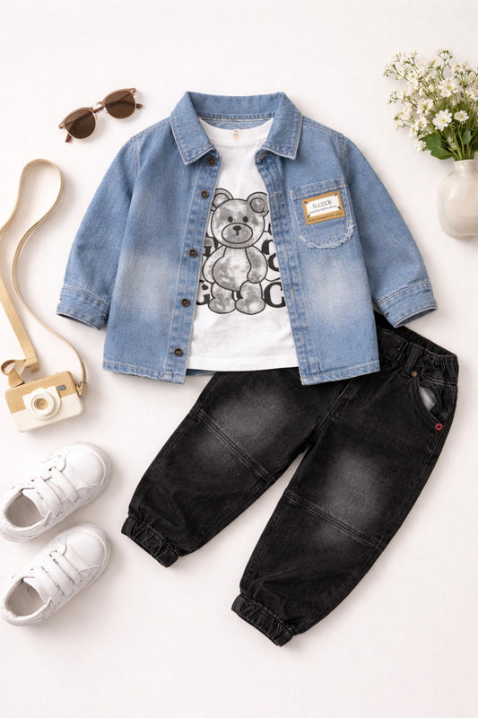 Boys Denim Jacket & Jogger Set