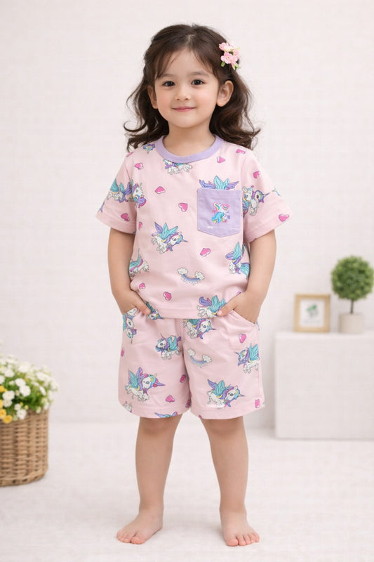 Kids Pink Unicorn Nightwear Set